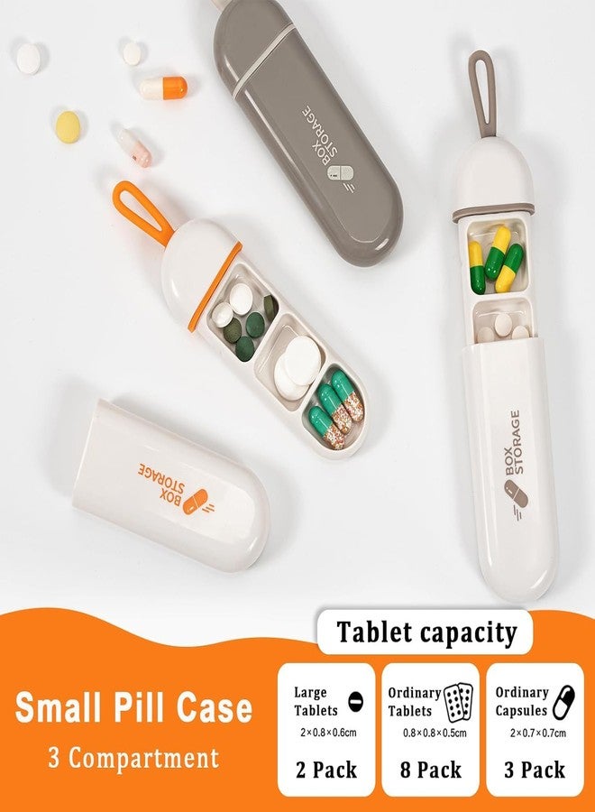 Elvana Travel Pill Organizer, 2 Pack Daily Pill Organizer Travel Medicine Organizer, Small Pill Case Moisture-proof Pill Holder with 3 Compartments for Pocket Purse - Image 3